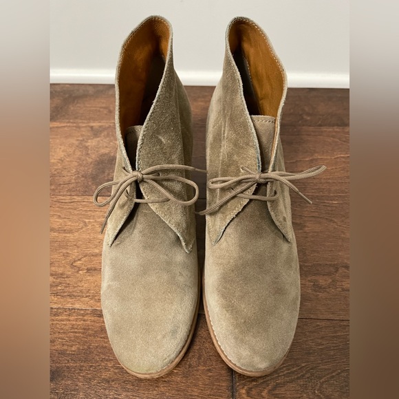 Madewell 1937 Footwear Taupe Tan Suede Ankle Booties Size 9.5 - Picture 2 of 12